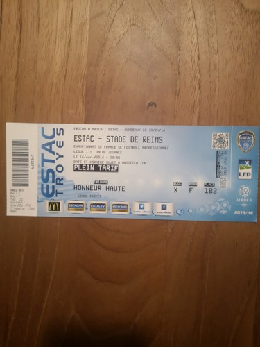 Billet foot estac - estac, stade