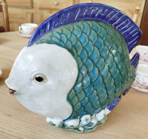Poisson céramique signé - poisson, a