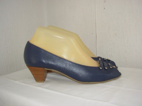 Escarpins cuir bleu - cuir,