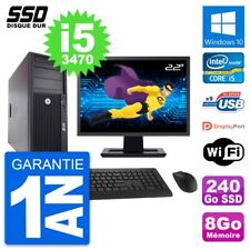 PC Tour HP WorkStation Z220 Ecran 22" i5-3470 RAM 8Go SSD 240Go Windows 10 Wifi