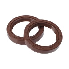 2pcs Joint Huile FKM 45x60x10mm Double Lèvre Ressort Acier Marron