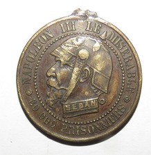 France Jeton Satirique Napoléon III 1870 – Type Sedan – Cuivre 27 mm Rare