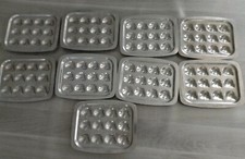 Lot de 9 Assiettes Plat à Bulot en inox de 12 trous RARE