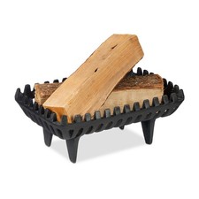 Grille Porte-bûches Chenet pieds Accessoire cheminée Panier bois fonte