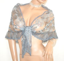 Foulard châle étole gris