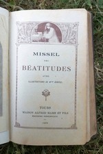 AR- Missel des Béatitudes illustrations Mlle SONREL ALFRED MAME 1922 relié cuir 