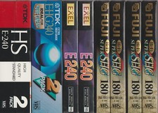 VHS Lot De 10 Cassettes Video Vierges TDK Fuji Exel 180 240 Neuf - Madcjay