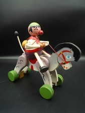 ancien jouet de  charme en bois cheval Clairbois à trainer  neuf de stock