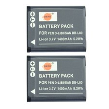 2-Pack Rechange Batterie pour Pentax D-LI88 Optio H90 P70 P80 W90 WS80 TOSHIB...