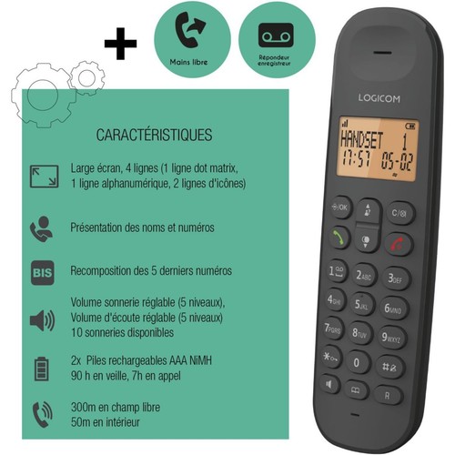 Téléphone sans fil logicom - sans,