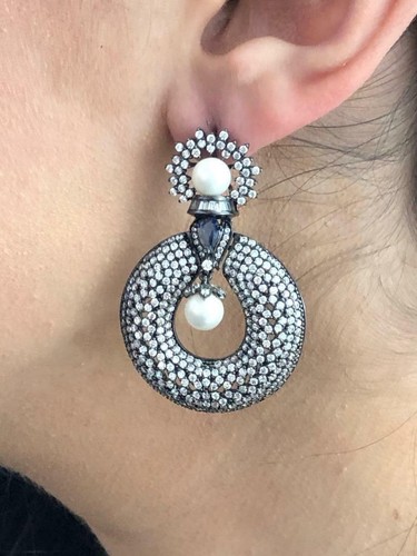 Noir argent sterling pierre - noir,