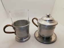 RARE CAFETIERE FILTRE INDIVIDUELLE ANNEES 40 ALU
