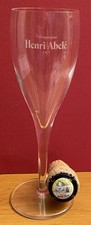 HENRI ABELÉ - Flûte à Champagne en verre avec inscription de la marque