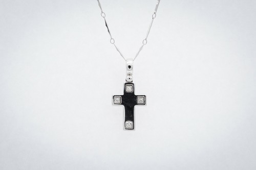Collier homme blanc 750 - collier, or