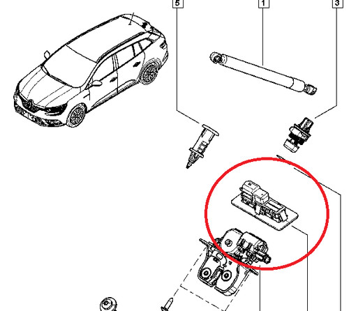 Bouton hayon coffre megane - coffre,