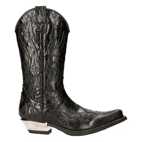 Bottes black flame new rock - black,