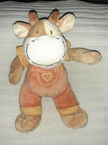 Doudou peluche vache salopette - doudou/peluche,