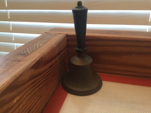 Antique brass hand bell - brass,