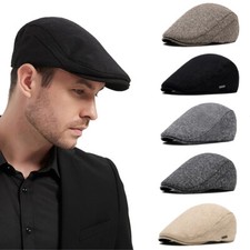 Béret plat homme bonnet à pointe en newsboy conduite cabbie casquette plate