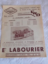 Brochure ancienne tracteur Ets Labourier Mouchard tracteur & camions américains années 30
