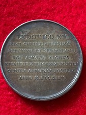 Médaille argent Pose première pierre statue Louis XV à Rennes 1744 Bretagne SPL