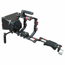 Filmcity FC-02 Camera Cage Shoulder Rig Kit w Matte Box for DSLR & DSLM Cameras