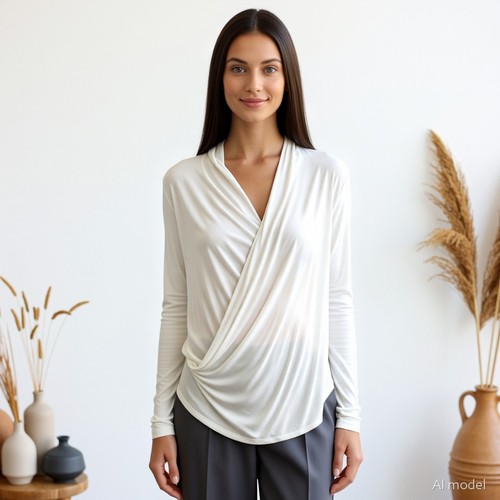 Lagenlook blouse blanche - blouse,