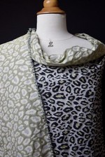 Paul & Joe.Sublime jacquard double face animal  leopard panthère blanc noir vert