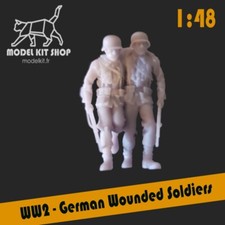 1:48 - Figurines WW2 Soldats Allemands Blesses by modelkit.fr