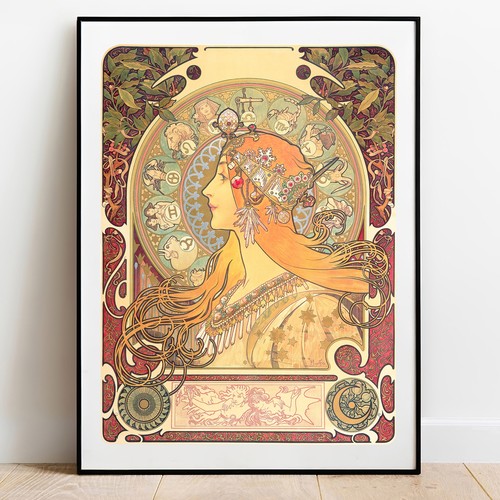 Affiche art mucha - d'art, zodiac