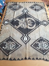 Ancien grand bogolan africain signé 110x155 cm