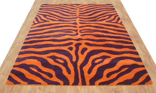 Zèbre orange violet moderne - orange,