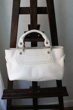 Céline sac à main modèle Boogie en cuir grainé blanc