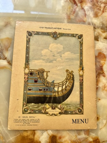Menu paquebot flandre 1938 - menu,