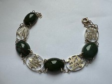 Ancien bracelet Indochine - Jaspe Sanguin Et Alliage D’or