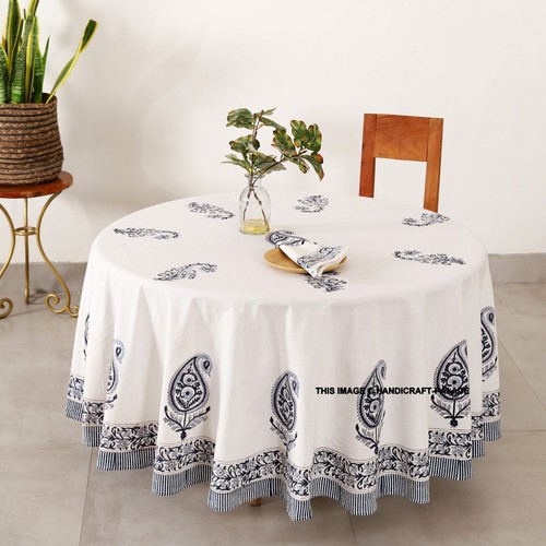 Coton floral 229cm rond - floral, nappe
