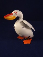 Ancien jouet automate mécanique tôle Pélican oiseau Gunthermann 1920 Allemagne