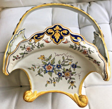 Rare Panier en Céramique de Desvres signé F. Fourmaintraux-Courquin Fin 19ème