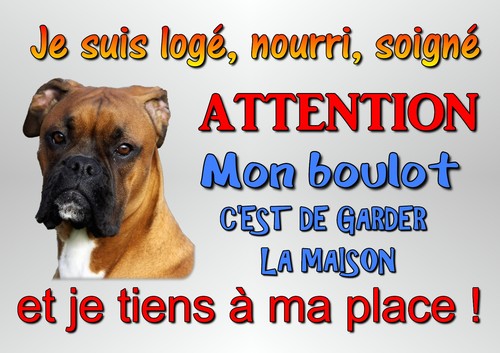 Plaque attention chien - plaque, au
