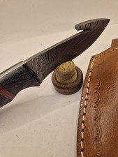 Couteau lame fixe damas / chasse Avec Etui Cuir 