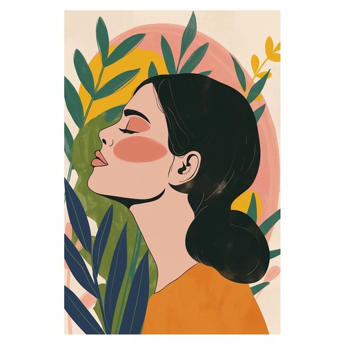 Affiche botanique femme art - femme, |