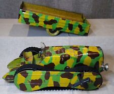 Rare jouet mécanique en tôle ancien Charles ROLLET tracteur transport troupes