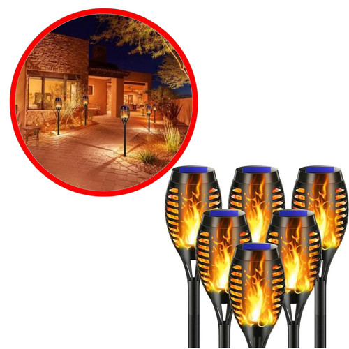Lampe solaire flamme - 6x,