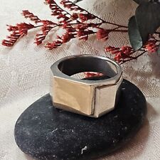 Bague Chevalière Art Déco Artisan Or 18k Argent 925 Poinçon Aigle & Sanglier T60