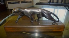 RARE PANTHERE BRONZE MASSIF MICHEL DECOUX ART DECO