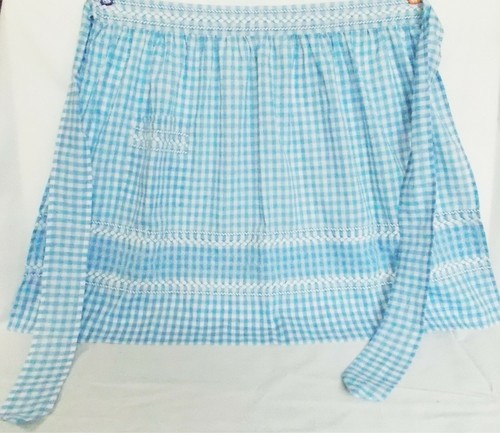 Blue white gingham half - white,