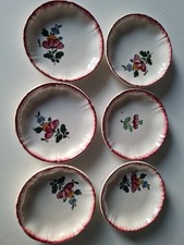 6 Assiettes A Mignardises Gien Lorraine