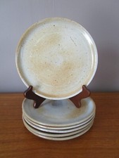 6 ASSIETTES A DESSERT 18 CM  EN GRES DU MARAIS  FRANCE