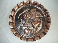 Assiette Décorative Cuivre Estampé à la Main Avec Fruit