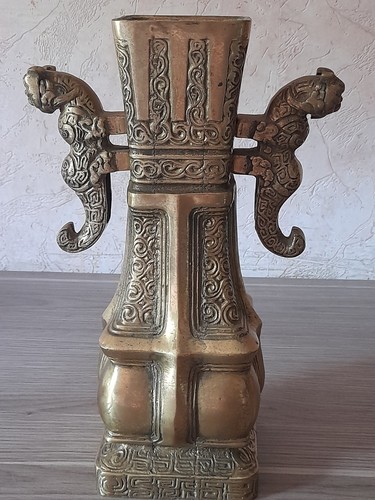Ancien vase bronze chine a - vase,